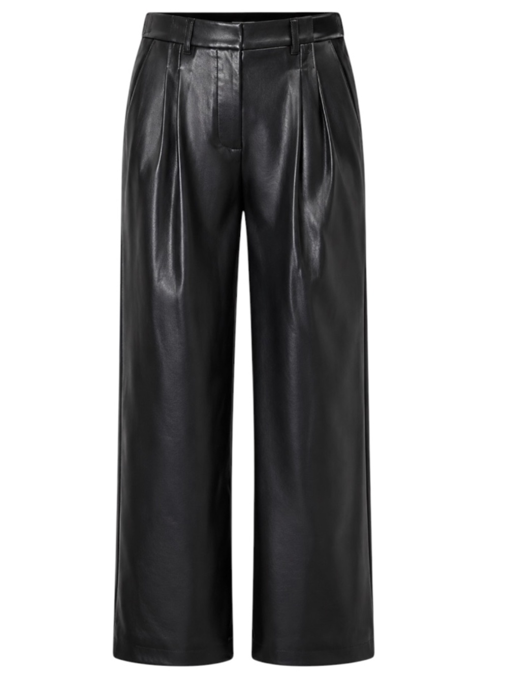 Steve Madden Faux Leather Pleated Trouser Pants Black XS